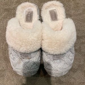 Gray Knit Ugg Slippers (Womens)